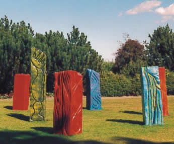 eiche skulpturengruppe: die neun musen von PeKa im kurpark eckernförde1996